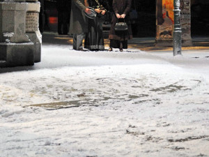 V centru Liberce nasněžilo, filmaři k vytvoření iluze nepotřebovali vodu ani mráz.