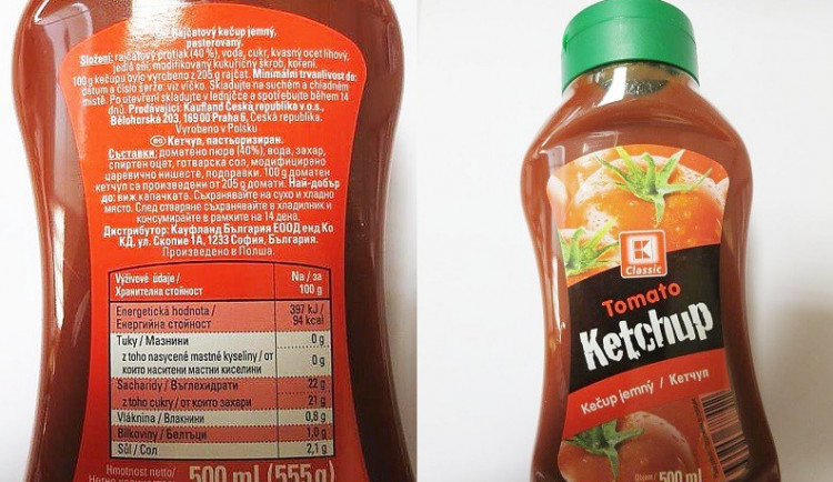 Kaufland lhal o složení svého kečupu, obsahoval o čtvrtinu méně rajčat než uváděla etiketa.