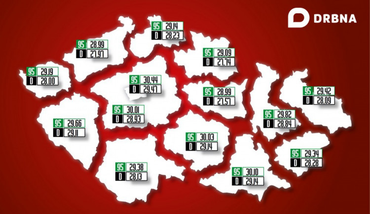 Ceny pohonných hmot stále padají dolů, na severu Čech jsou pod průměrem.