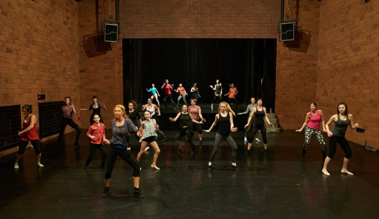 Momentka z taneční dílny.