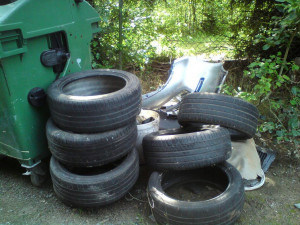 Nepořádek u kontejnerů