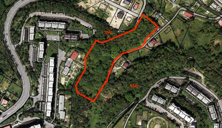 Pozemek, který město vykoupí.