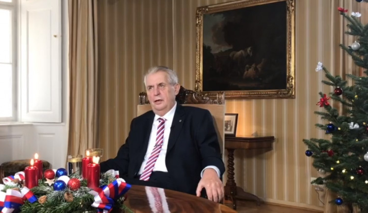 Miloš Zeman při vánočním poselství.