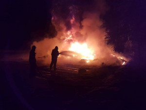 Požár na hradčanském letišti