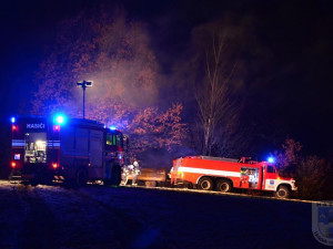 Požár karavanu v Rynolticích