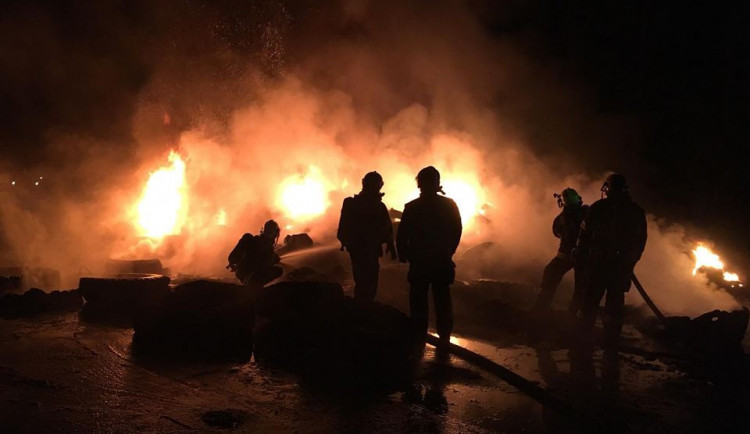 Požár na hradčanském letišti