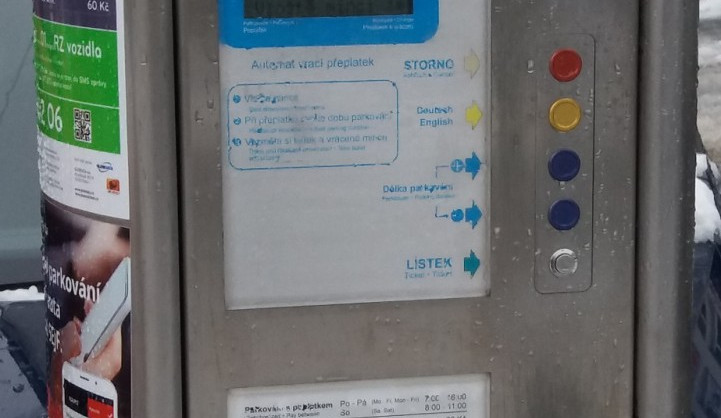 Parkovací automat v Turnově.