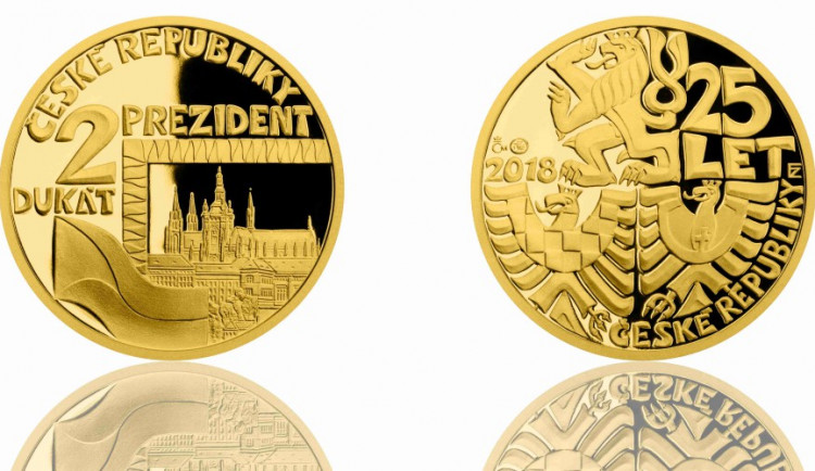 Dukát věnovaný prezidentu.