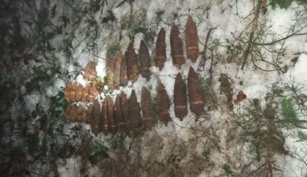 V lese u Sychrova se povalovalo 30 dělostřeleckých granátů z druhé světové války.