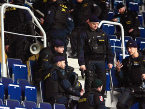 Cvičný zásah v aréně.