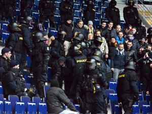 Cvičný zásah v aréně.