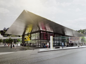 Nový terminál v Jablonci bude ze skla se zelenou střechou