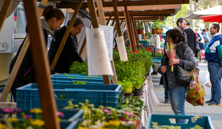 Farmářské trhy u OC Forum.