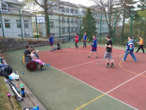 Benefiční zápas v Jedličkově ústavu.