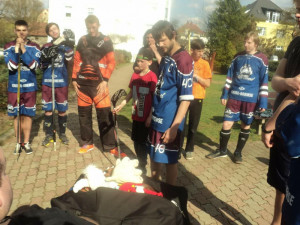 Benefiční zápas v Jedličkově ústavu.