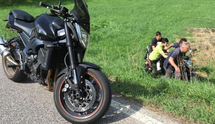 Nehoda motorky v Osečné.