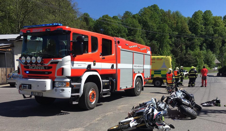 Nehoda dvou motorek.