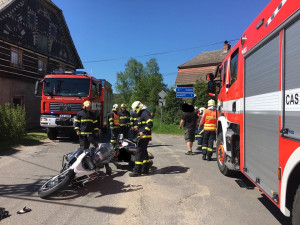 Nehoda dvou motorek.