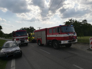 Nehoda u odbočky na Dolní Řasnici.