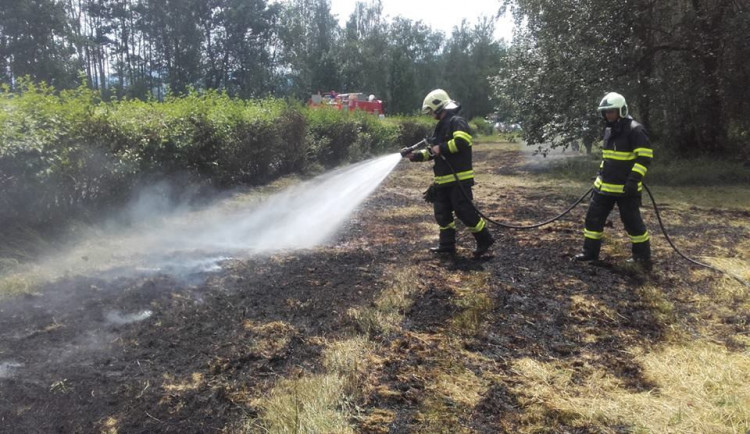 Na Kristýně hořela tráva.