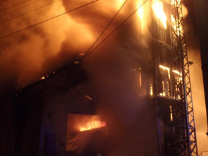 Požár ve Višňové.