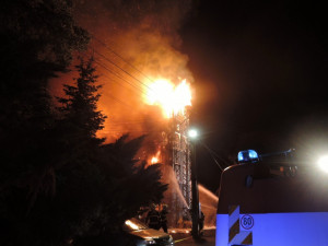 Požár ve Višňové.