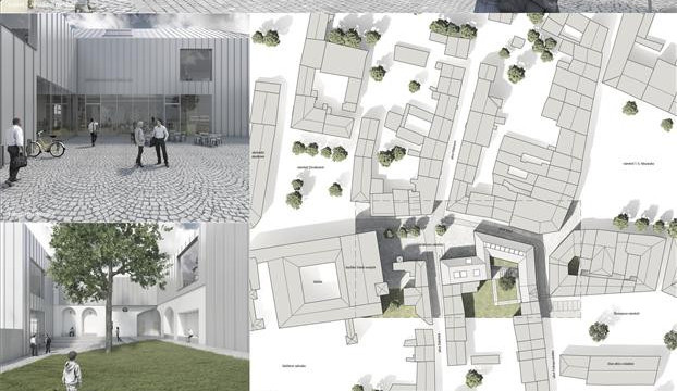 Vítězný návrh ideové soutěže na stavbu knihovny