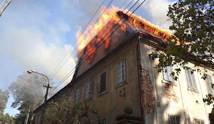 Požár ve Sloupu v Čechách