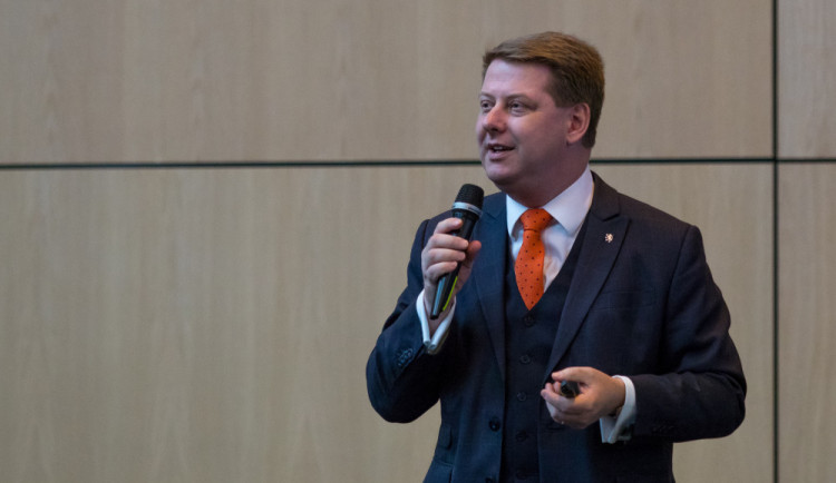 Tomáš Prouza, bývalý státní tajemník pro evropské záležitosti, v aule Technické univezity v Liberci