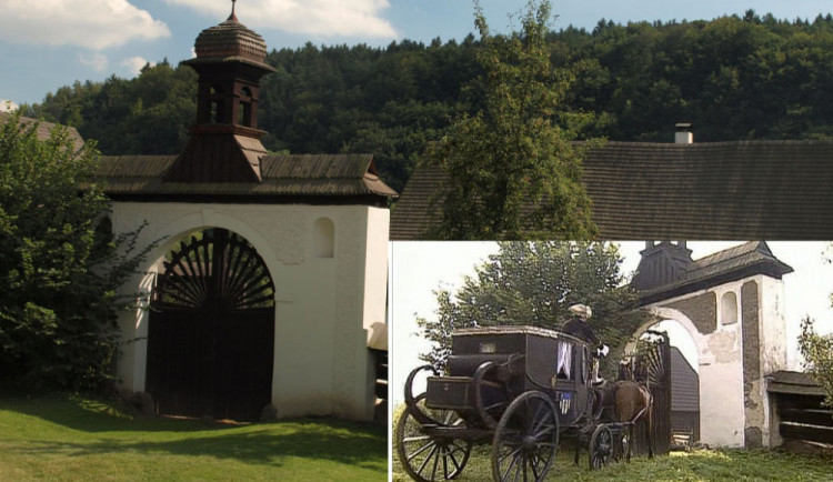 Dlaskův statek při natáčení pohádky Rumplcimprcampr