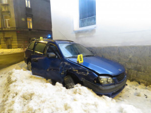 Snímek z místa nehody v Jablonci