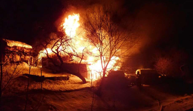 Požár rodinného domu.