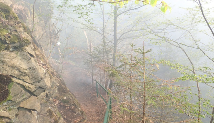 Požár na Riegrově stezce.