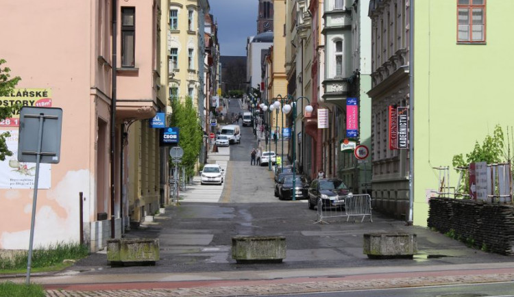 Pěší zóna v Jablonci nad Nisou.