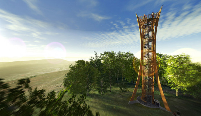 Návrh rozhledny nad obcí Koberovy