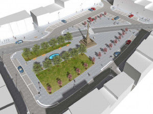 Návrh rekonstrukce náměstí Míru v Jablonném v Podještědí.