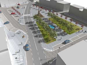 Návrh rekonstrukce náměstí Míru v Jablonném v Podještědí.