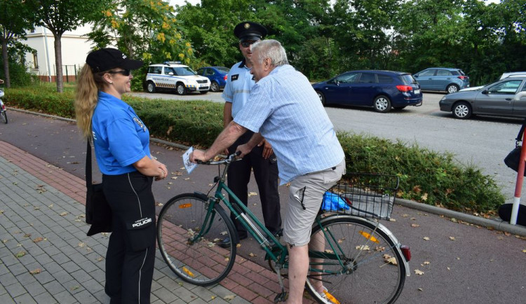 FOTO: Při kontrole cyklistů nebyl zjištěn žádný vážnější prohřešek