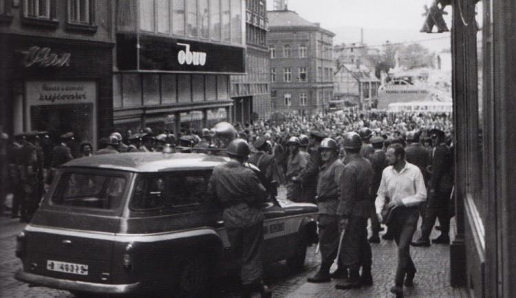 Demonstrace v Liberci v roce 1969.