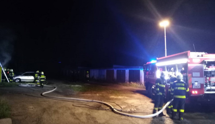 Požár garáže v Liberci.