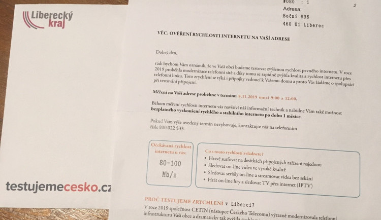 Dopis s logem kraje.