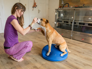 Fyzioterapeutka Barbora Šulcová při práci.