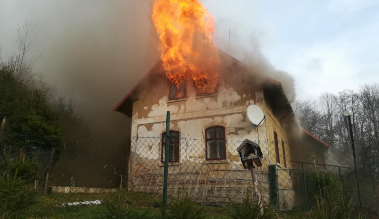 Požár domu v Držkově