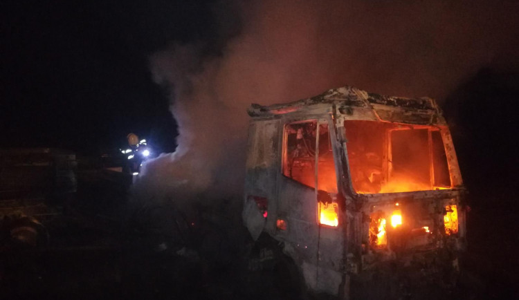 Požár nákladního automobilu