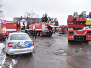 Požár domu Nový Bor.