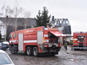 Požár domu Nový Bor.