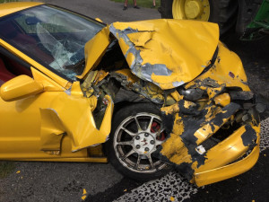 V Zákupech se srazil osobák s traktorem, nehoda se obešla bez zranění