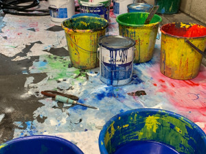 V Home Credit Areně se malovalo do ledu