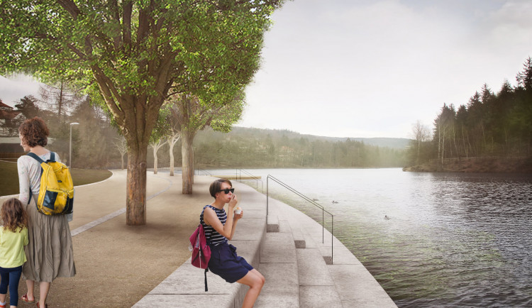 Jak bude vypadat liberecká přehrada? Náplavky, promenáda, místo zdi schodiště do vody