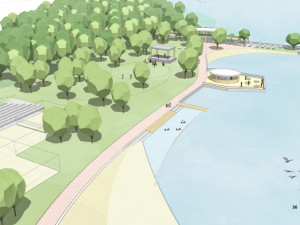 Urbanistická studie přeměny pláží na Mácháči. Místu se vrátí lázeňský charakter